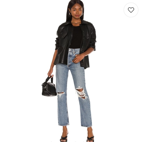Agolde Denim - AGOLDE 28 Medium Vintage 90’s Mid Rise Loose Backdrop Denim Distressed Jeans